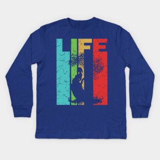 Life - Miracle Everywhere All the Time - Retro Typographic Design Kids Long Sleeve T-Shirt