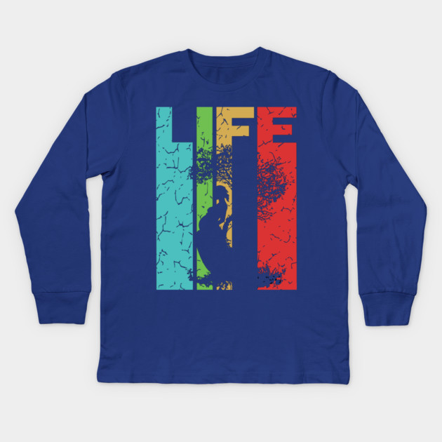 Life - Miracle Everywhere All the Time - Retro Typographic Design Kids Long Sleeve T-Shirt by TuncGK