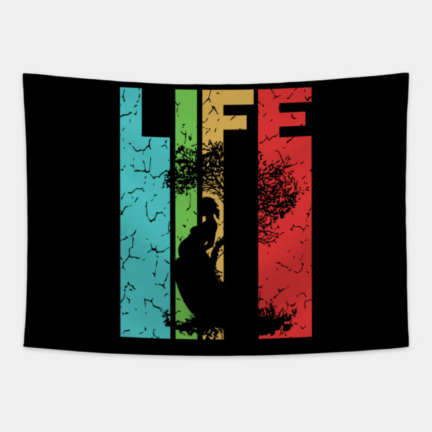 Life - Miracle Everywhere All the Time - Retro Typographic Design Tapestry by TuncGK