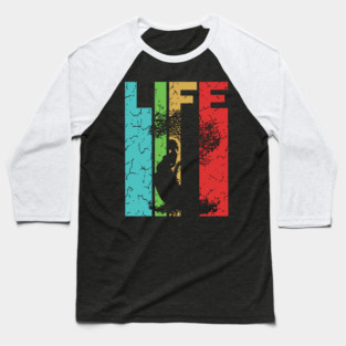 Life - Miracle Everywhere All the Time - Retro Typographic Design Baseball T-Shirt