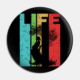 Life - Miracle Everywhere All the Time - Retro Typographic Design Pin