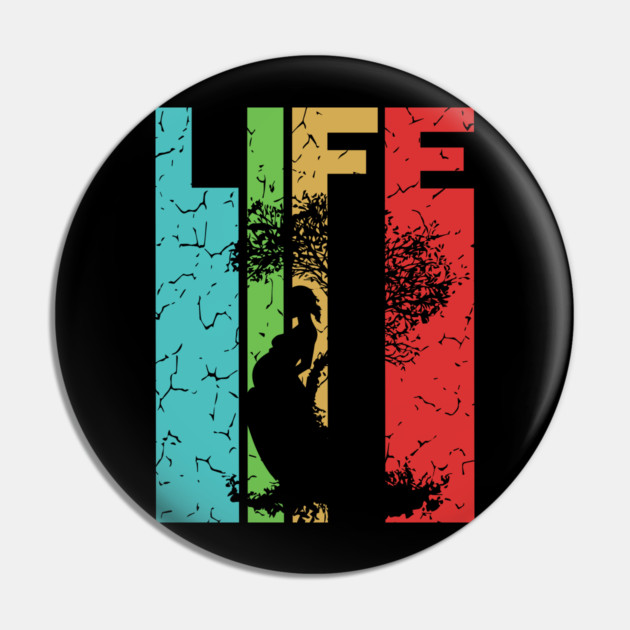 Life - Miracle Everywhere All the Time - Retro Typographic Design Pin by TuncGK