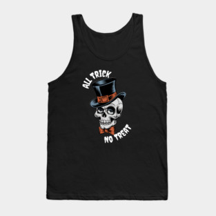 All Trick, No Treat" Skull Tee Tank Top