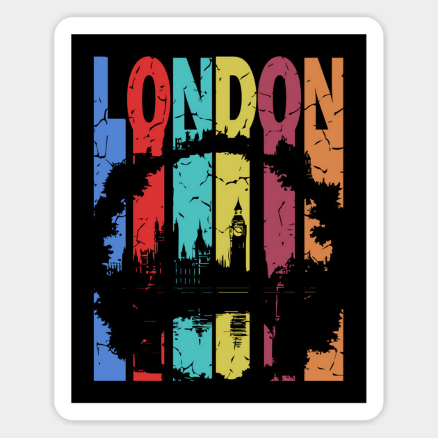 London - The Smoke City of England - Retro Typographic Design Magnet by TuncGK