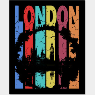 London - The Smoke City of England - Retro Typographic Design Posters and Art