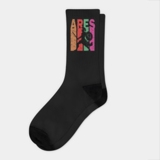 Ares - The God of War - Retro Typographic Design Socks