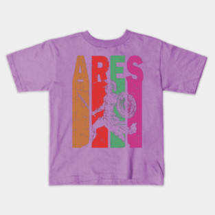 Ares - The God of War - Retro Typographic Design Kids T-Shirt