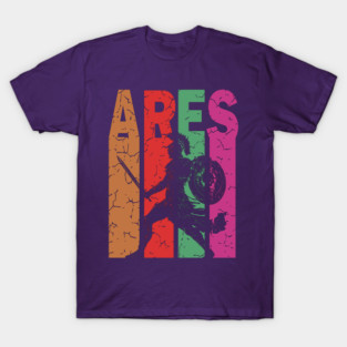 Ares - The God of War - Retro Typographic Design T-Shirt