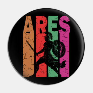 Ares - The God of War - Retro Typographic Design Pin