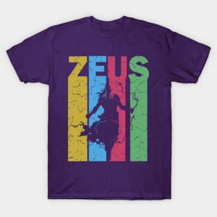 Zeus - The God of Thunder - Retro Typographic Design T-Shirt