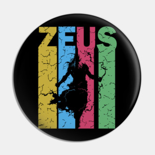 Zeus - The God of Thunder - Retro Typographic Design Pin