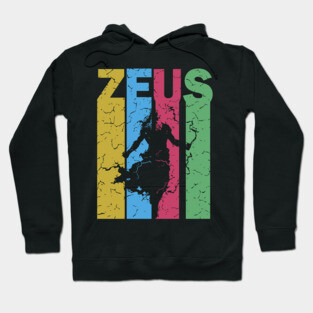 Zeus - The God of Thunder - Retro Typographic Design Hoodie