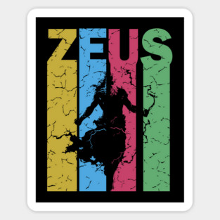 Zeus - The God of Thunder - Retro Typographic Design Sticker