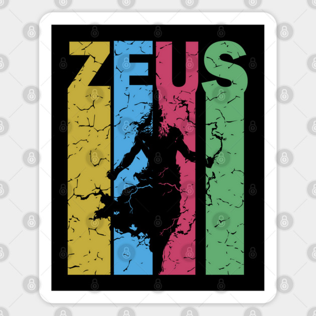 Zeus - The God of Thunder - Retro Typographic Design Sticker by TuncGK