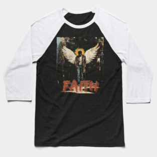 George Michael Art | Angel Wings | Faith | 80's Retro Music Baseball T-Shirt