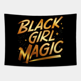 Black Girl Magic - Gold Tapestry