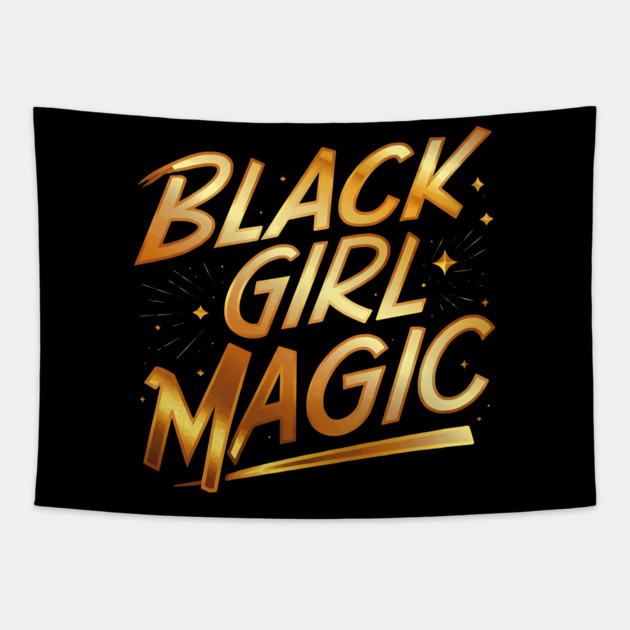 Black Girl Magic - Gold Tapestry by UrbanLifeApparel
