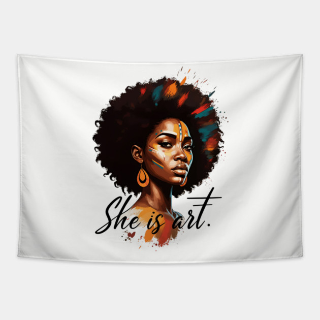 She is Art Tapestry by UrbanLifeApparel