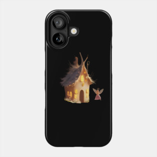 Fairy Tale Like House Made from a Tree or Natural Materials, with Warm Glowing Phone Case