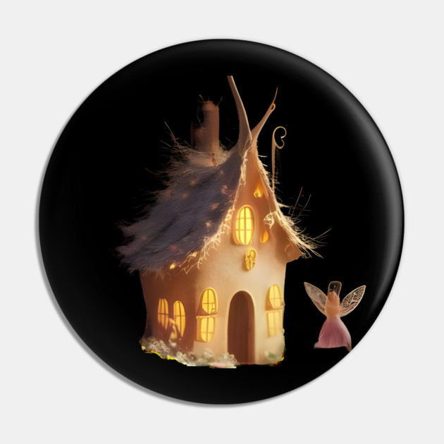 Fairy Tale Like House Made from a Tree or Natural Materials, with Warm Glowing Pin by animegirlnft