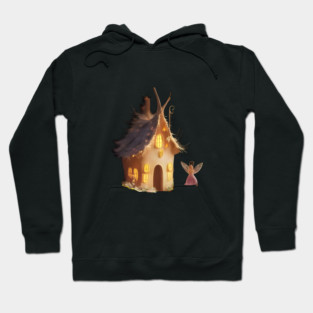 Fairy Tale Like House Made from a Tree or Natural Materials, with Warm Glowing Hoodie