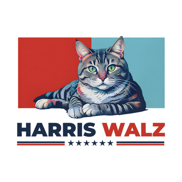 Harris Walz 2024 Obviously Democrat Cat, Madam President, Vote Blue by artbyhintze