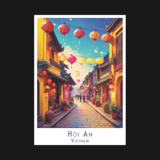 Retro Vintage Hoi An Lantern Festival Street, Vietnam T-Shirt