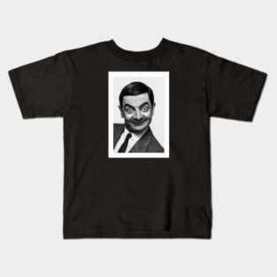Mr bean black and white tshirt Kids T-Shirt