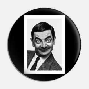 Mr bean black and white tshirt Pin