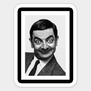 Mr bean black and white tshirt Sticker