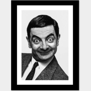 Mr bean black and white tshirt Posters and Art