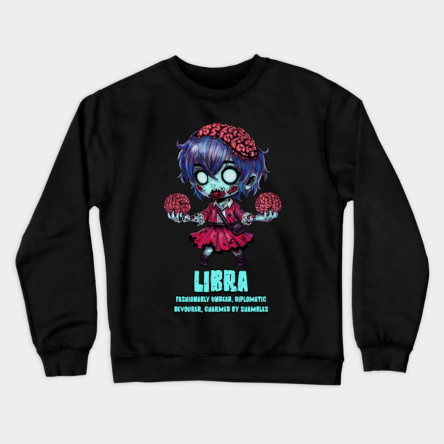 Libra Zombie Crewneck Sweatshirt by H. R. Sinclair