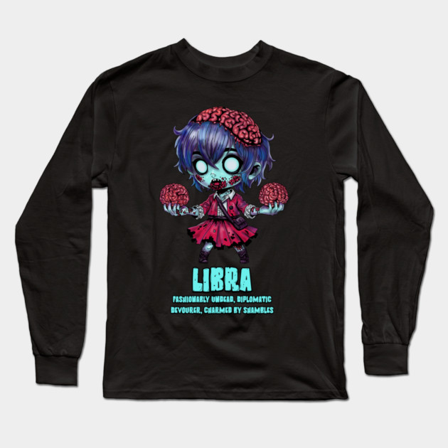 Libra Zombie Long Sleeve T-Shirt by H. R. Sinclair