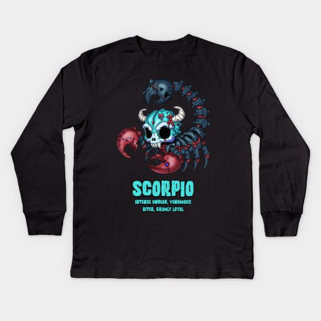 Scorpio Zombie Kids Long Sleeve T-Shirt by H. R. Sinclair
