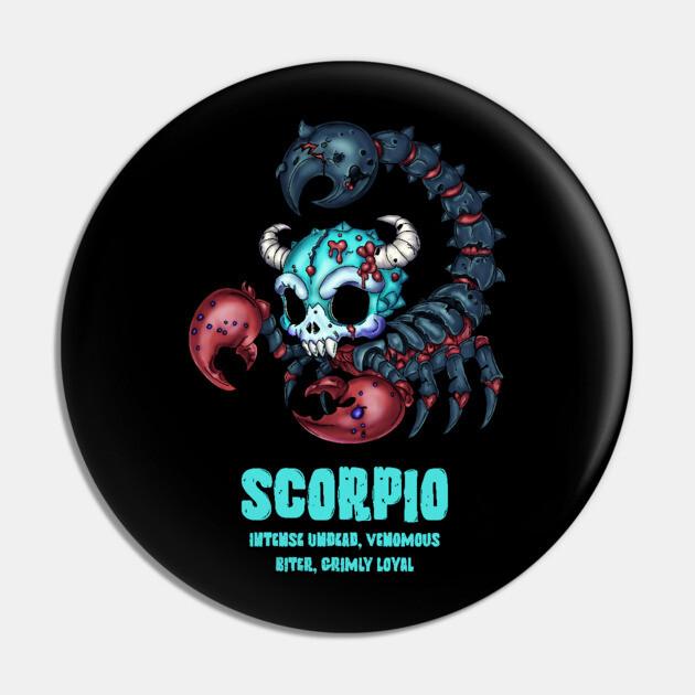 Scorpio Zombie Pin by H. R. Sinclair