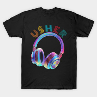 USHER head phone T-Shirt