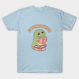 Cute T-rex Dinosaur Reading A Book Bookasaurus Funny T-Shirt