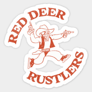 Retro Hockey Central Alberta Red Deer Rustlers CAHL Hockey Team Sticker