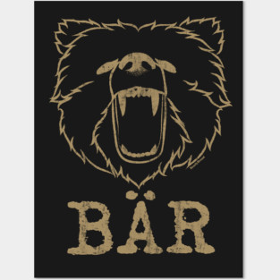 German Bear (Bär) Woof Grizzly Bear Grr | Gay Bear | BearlyBrand Posters and Art
