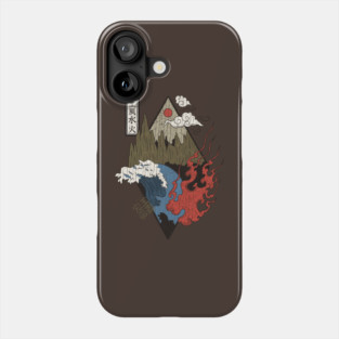 Zen Alchemy Japanese Four Elements Water Air Fire Earth Phone Case
