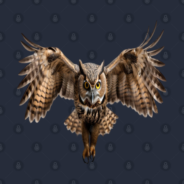 Majestic Owl Illustration T-Shirt by Lebihanto