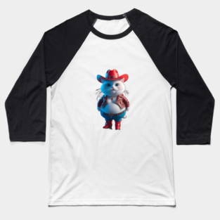 Cat Character Dressed as a Cowboy Baseball T-Shirt