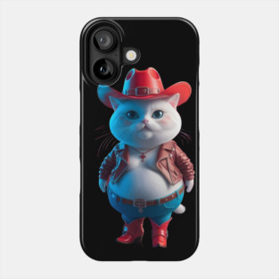 Cat Character Dressed as a Cowboy Phone Case