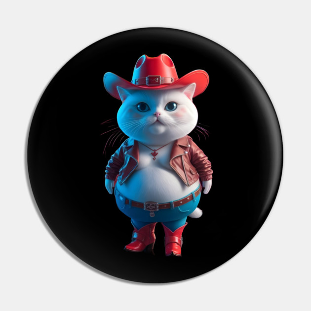 Cat Character Dressed as a Cowboy Pin by animegirlnft