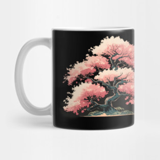 Beautifully Stylized Bonsai Tree with Vibrant Pink Foliage Mug