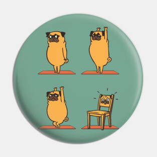Pug Yoga Chair Pose Pin