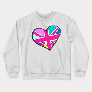 She's So Bright Union Jack Heart Crewneck Sweatshirt