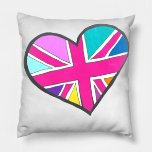 She's So Bright Union Jack Heart Pillow