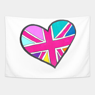 She's So Bright Union Jack Heart Tapestry
