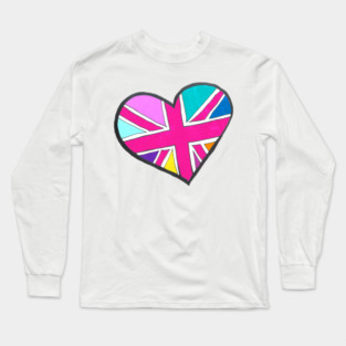 She's So Bright Union Jack Heart Long Sleeve T-Shirt